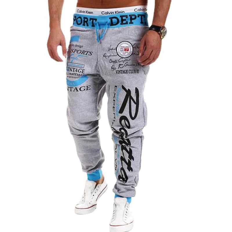 Men’s Letter Graphic Joggers – Casual Cotton Sweatpants