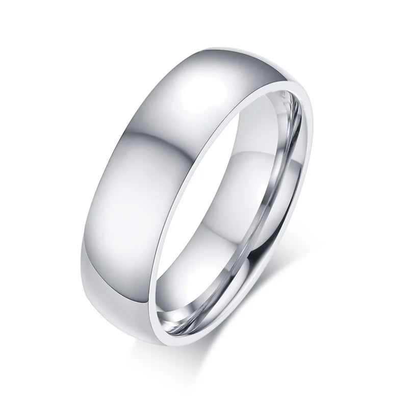 Custom Engraved Gold Men’s Ring – Polished Stainless Steel Band