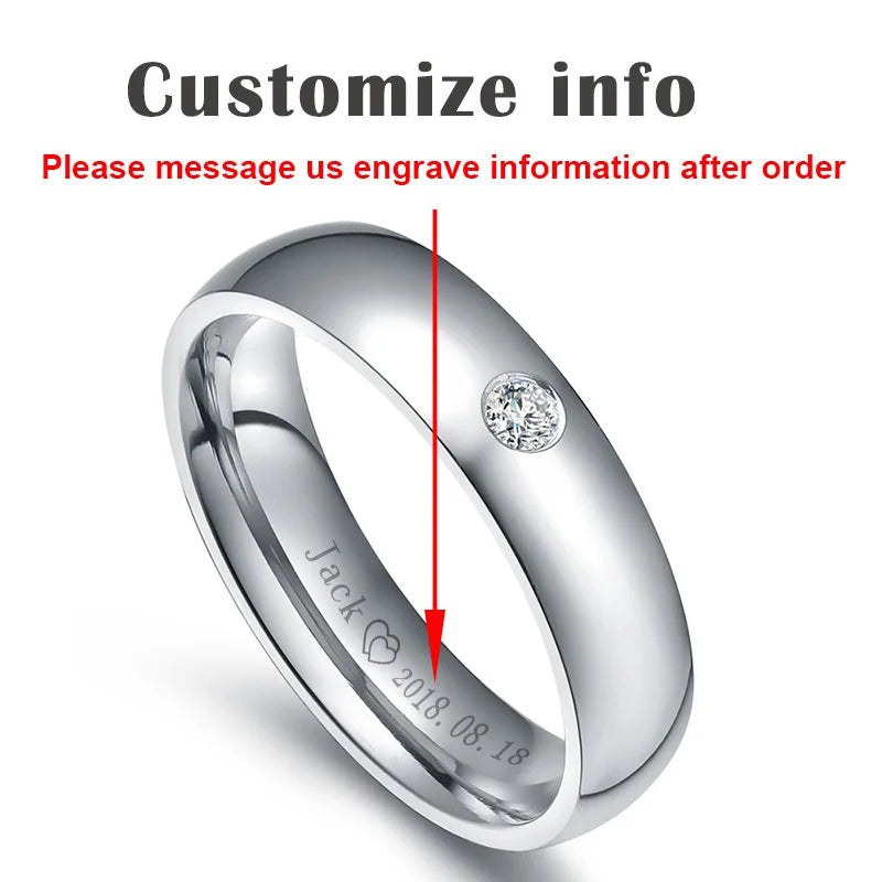 Custom Engraved Gold Men’s Ring – Polished Stainless Steel Band