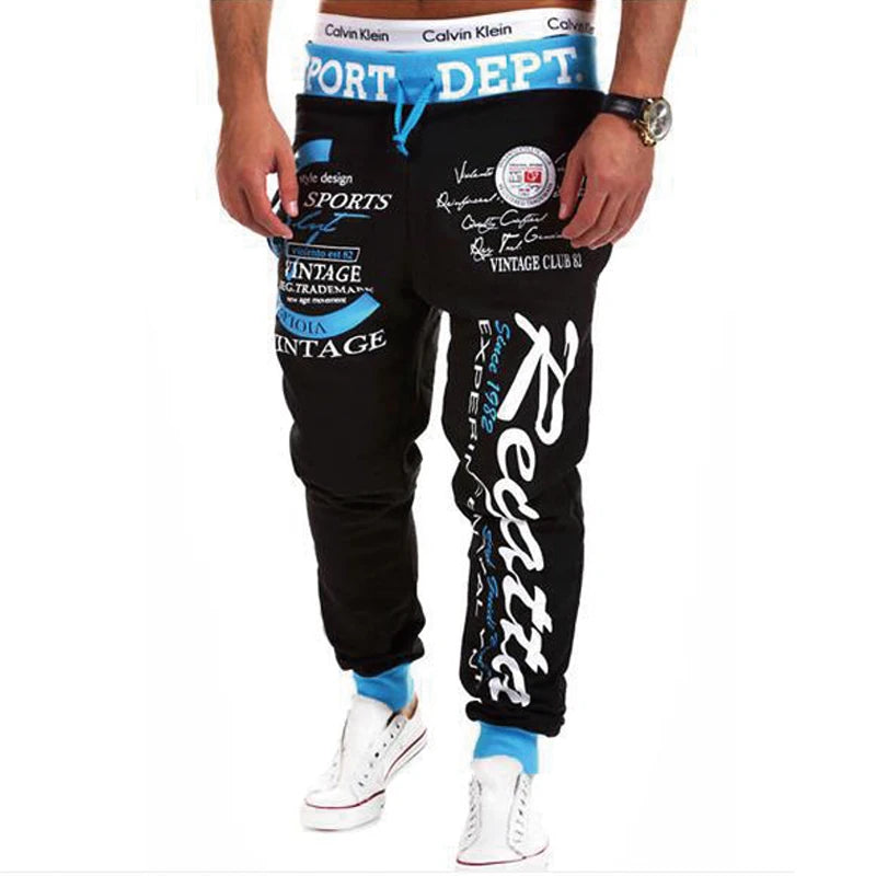 Men’s Letter Graphic Joggers – Casual Cotton Sweatpants