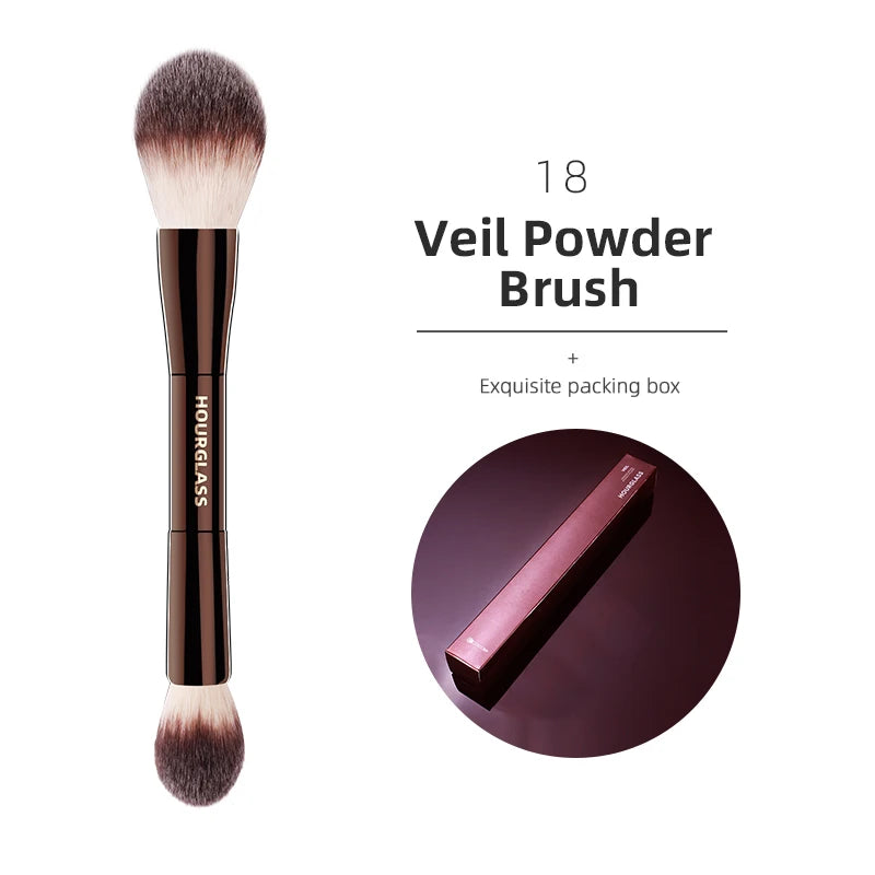 Hourglass Makeup Brush – Precision Blending Tool for Foundation, Powder, Blusher, Eyes & Brows