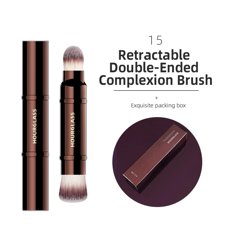 Hourglass Makeup Brush – Precision Blending Tool for Foundation, Powder, Blusher, Eyes & Brows