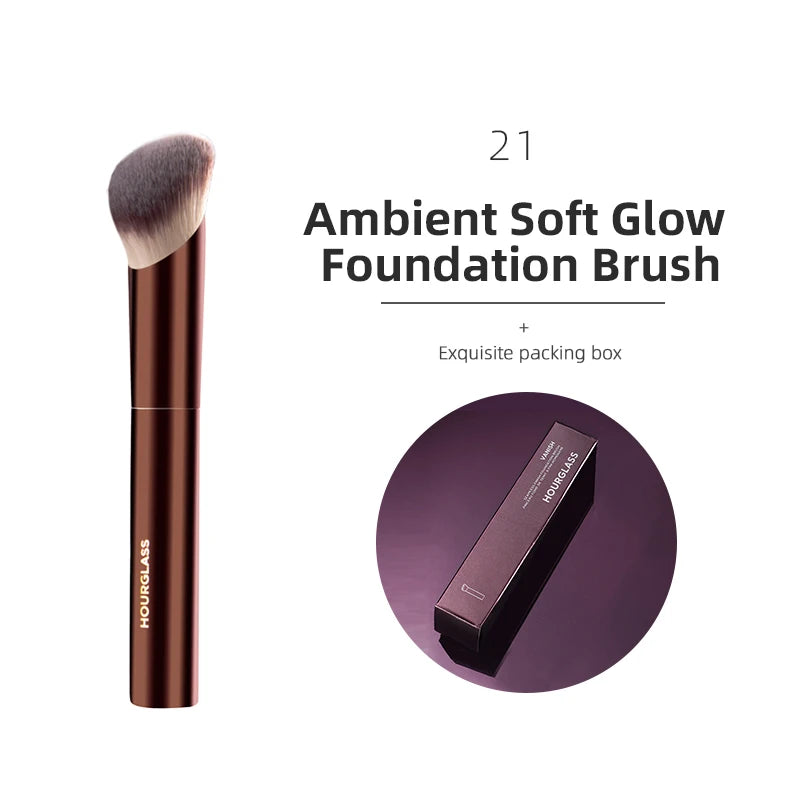 Hourglass Makeup Brush – Precision Blending Tool for Foundation, Powder, Blusher, Eyes & Brows