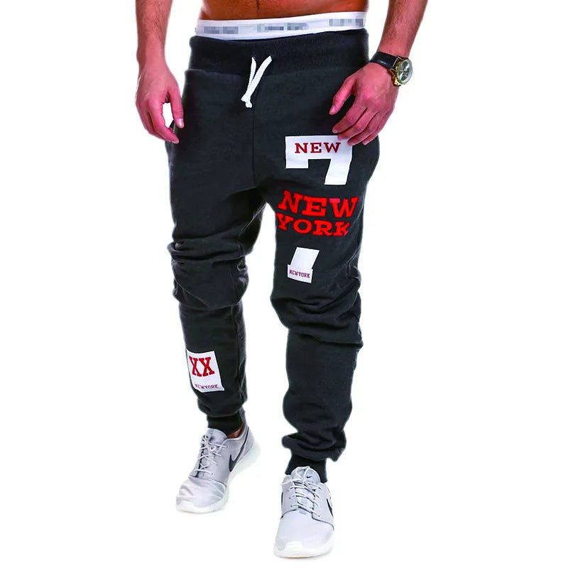 Men’s Letter Graphic Joggers – Casual Cotton Sweatpants