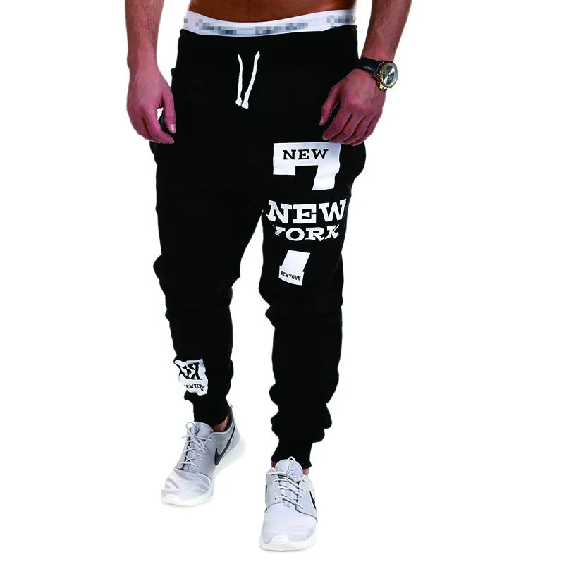 Men’s Letter Graphic Joggers – Casual Cotton Sweatpants