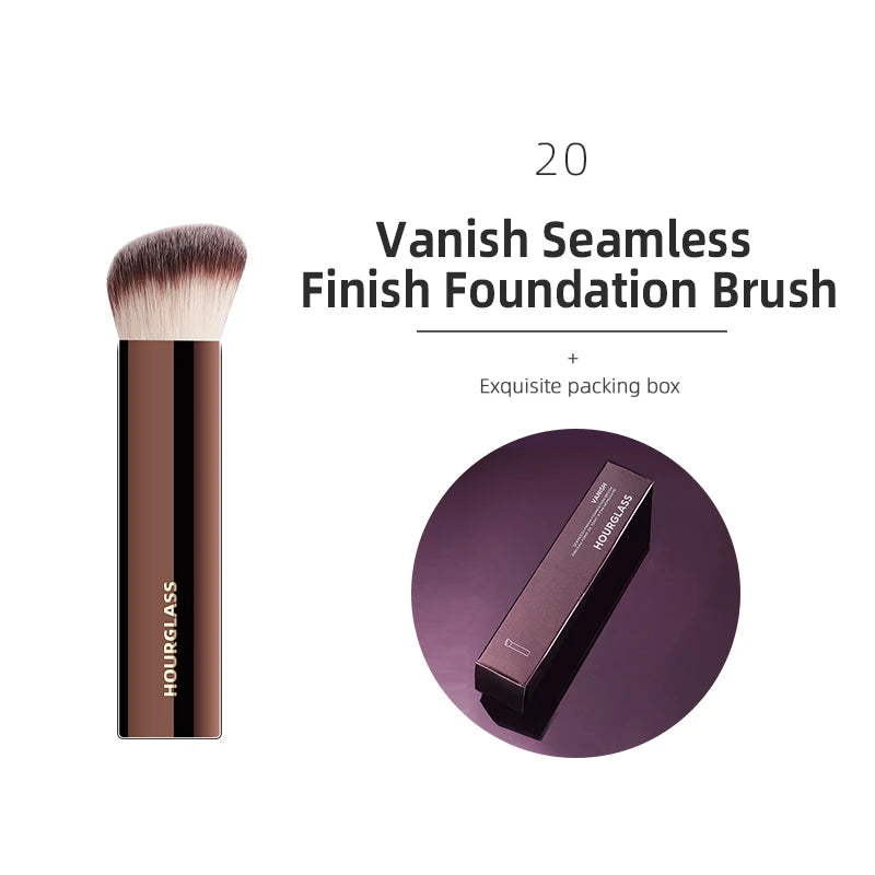 Hourglass Makeup Brush – Precision Blending Tool for Foundation, Powder, Blusher, Eyes & Brows