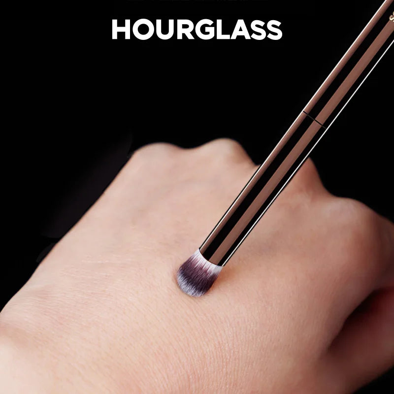 Hourglass Makeup Brush – Precision Blending Tool for Foundation, Powder, Blusher, Eyes & Brows
