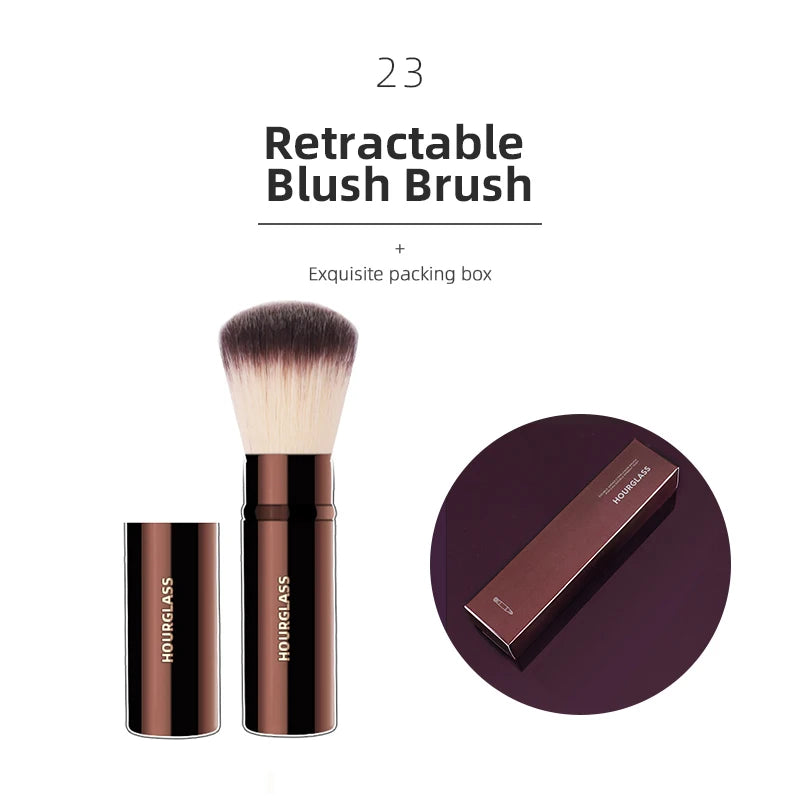 Hourglass Makeup Brush – Precision Blending Tool for Foundation, Powder, Blusher, Eyes & Brows