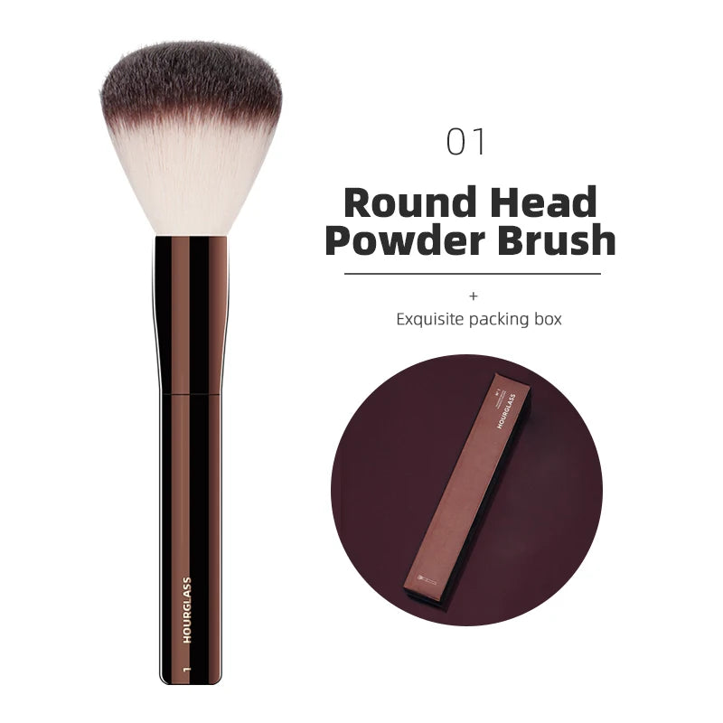 Hourglass Makeup Brush – Precision Blending Tool for Foundation, Powder, Blusher, Eyes & Brows