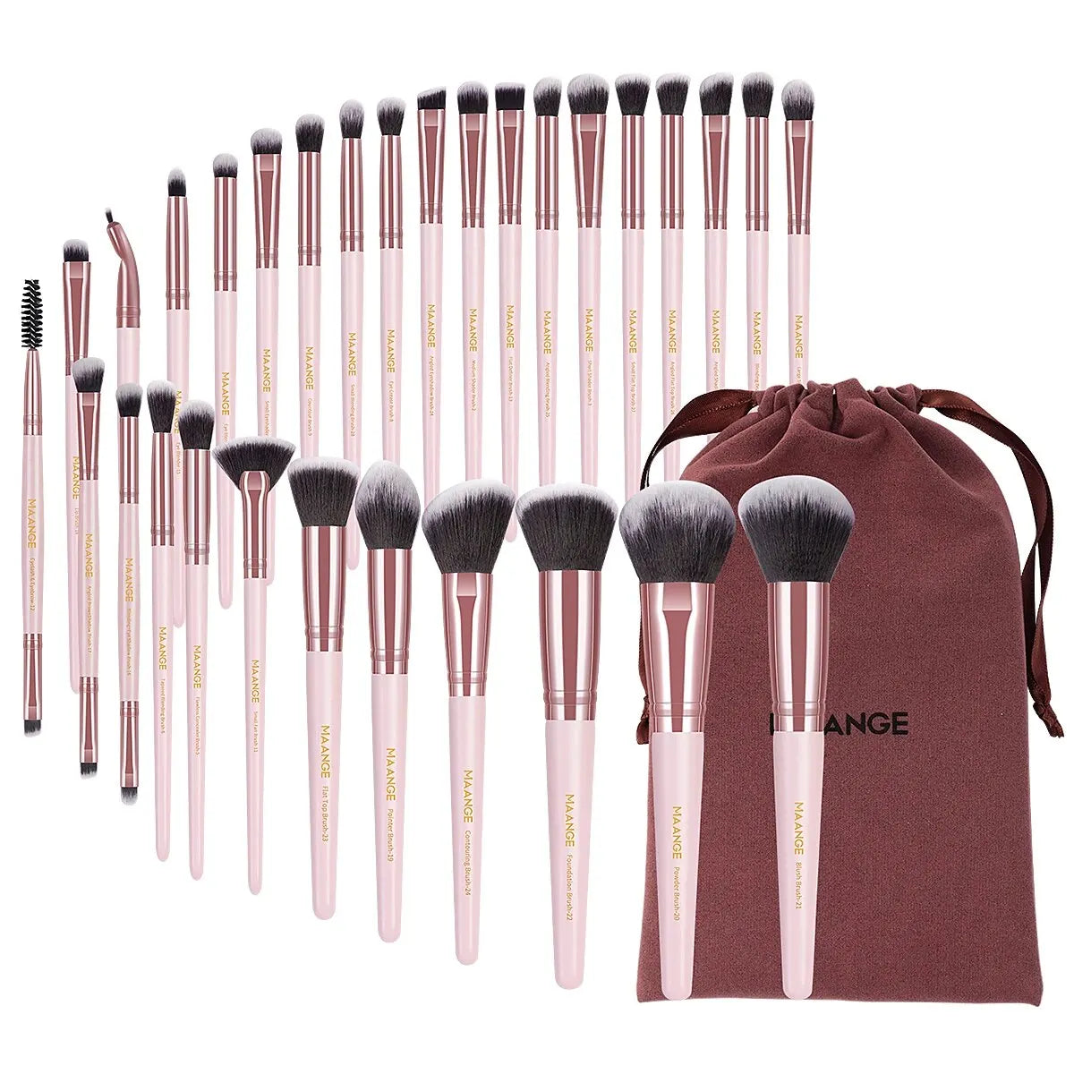 30pcs Professional Makeup Brush Set – With Storage Bag for Full Face Makeup