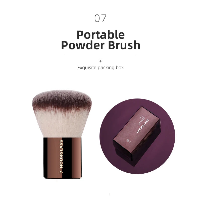 Hourglass Makeup Brush – Precision Blending Tool for Foundation, Powder, Blusher, Eyes & Brows