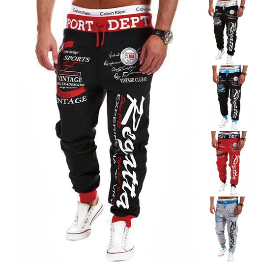 Men’s Letter Graphic Joggers – Casual Cotton Sweatpants