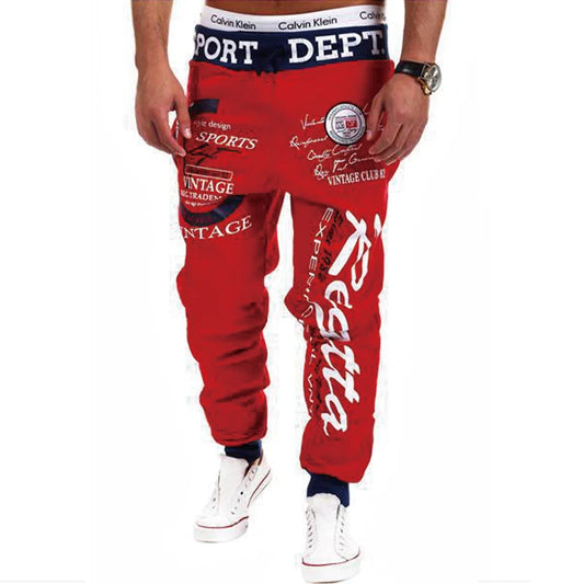 Men’s Letter Graphic Joggers – Casual Cotton Sweatpants