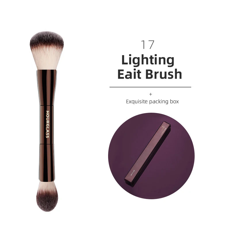 Hourglass Makeup Brush – Precision Blending Tool for Foundation, Powder, Blusher, Eyes & Brows