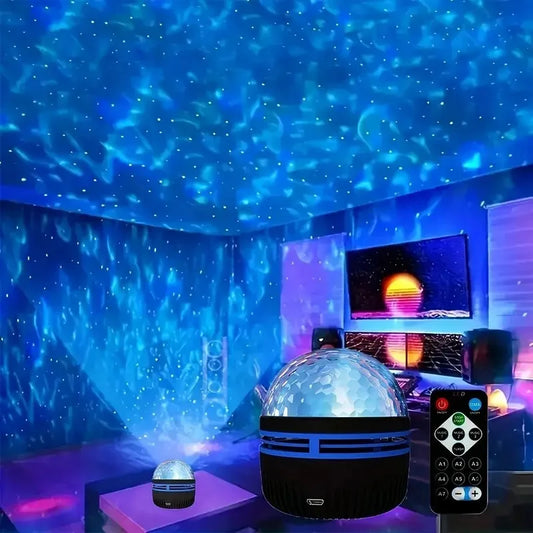 Galaxy Aurora Projector – RGB LED Night Light with Remote & Sound Sync