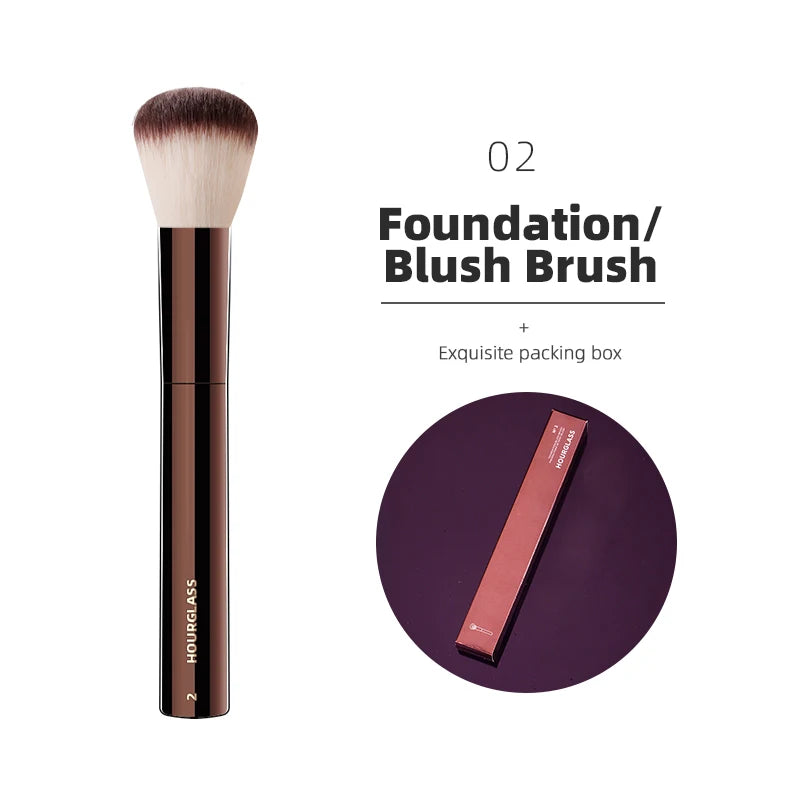 Hourglass Makeup Brush – Precision Blending Tool for Foundation, Powder, Blusher, Eyes & Brows