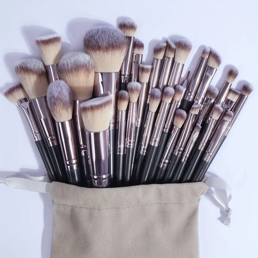 30pcs Professional Makeup Brush Set – With Storage Bag for Full Face Makeup
