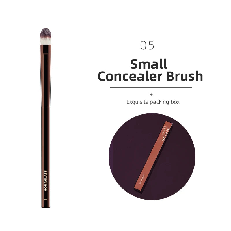 Hourglass Makeup Brush – Precision Blending Tool for Foundation, Powder, Blusher, Eyes & Brows
