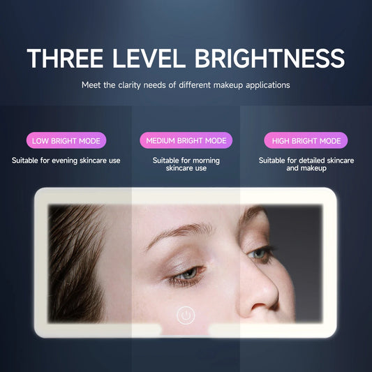 LED Car Visor Makeup Mirror – Rechargeable Vanity Mirror with Dimmable Lights